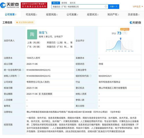 阿里巴巴在广东成立新公司，拓展区块链与软件服务